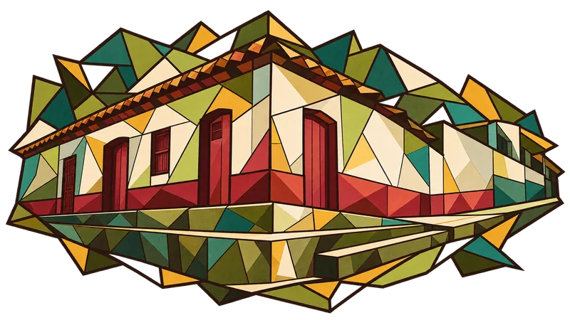 Ilustración tipo vitral para Génesis 20, inspirada en una fotografía de Christian Nartatez
