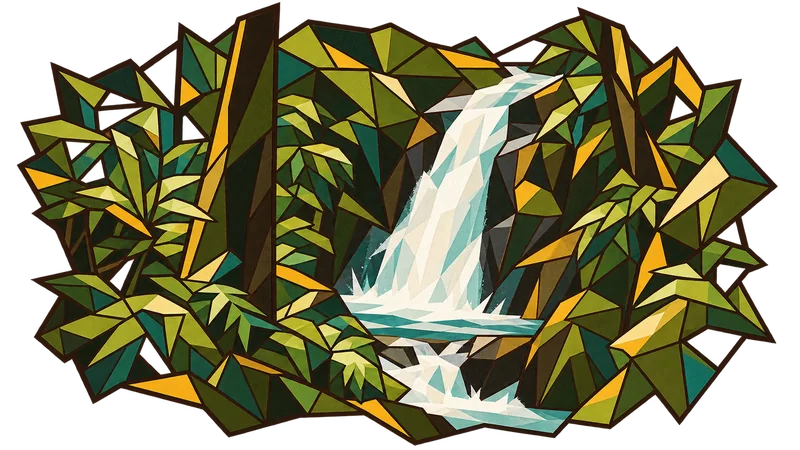 Ilustración tipo vitral para Génesis 21, inspirada en una fotografía de Christian Nartatez