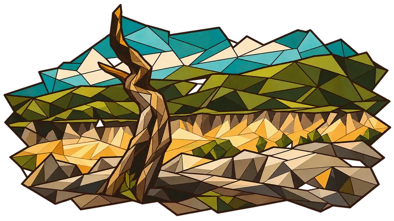 Ilustración tipo vitral para Génesis 32, inspirada en una fotografía de Christian Nartatez